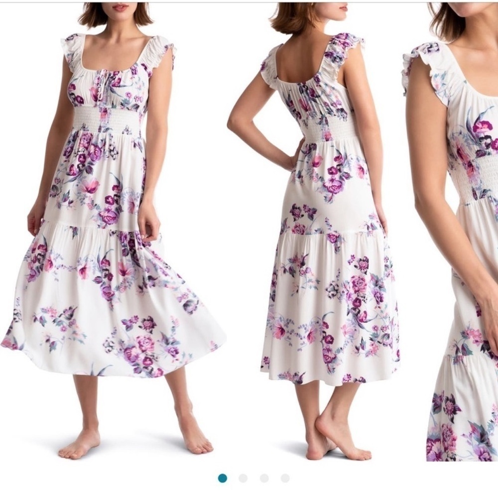 Ruched Floral Nightgown